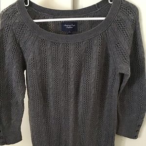 American Eagle lightweight sweater, dark gray.